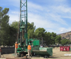 Drilling rig used to install air sparging systems